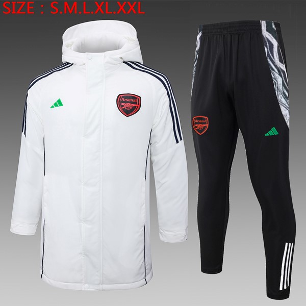 Abrigo Arsenal Conjunto Completo 2024-25 Blanco